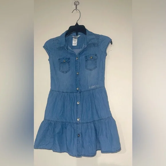 bebe denim shirt dress Bow Detail Rhinestone Strap Glitter Denim Dress bebe